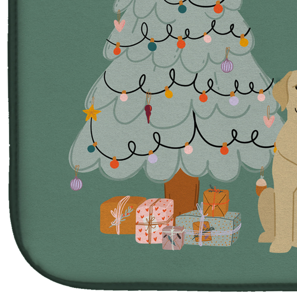 Yellow Labrador Christmas Everyone Dish Drying Mat CK7618DDM  the-store.com.