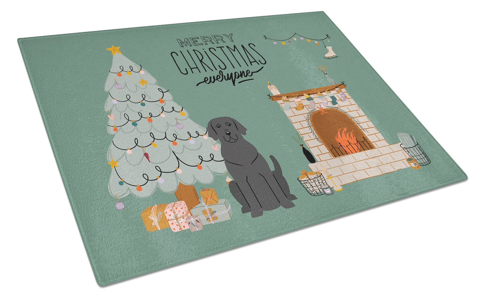 Black Labrador Christmas Everyone Glass Cutting Board Large CK7620LCB by Caroline's Treasures