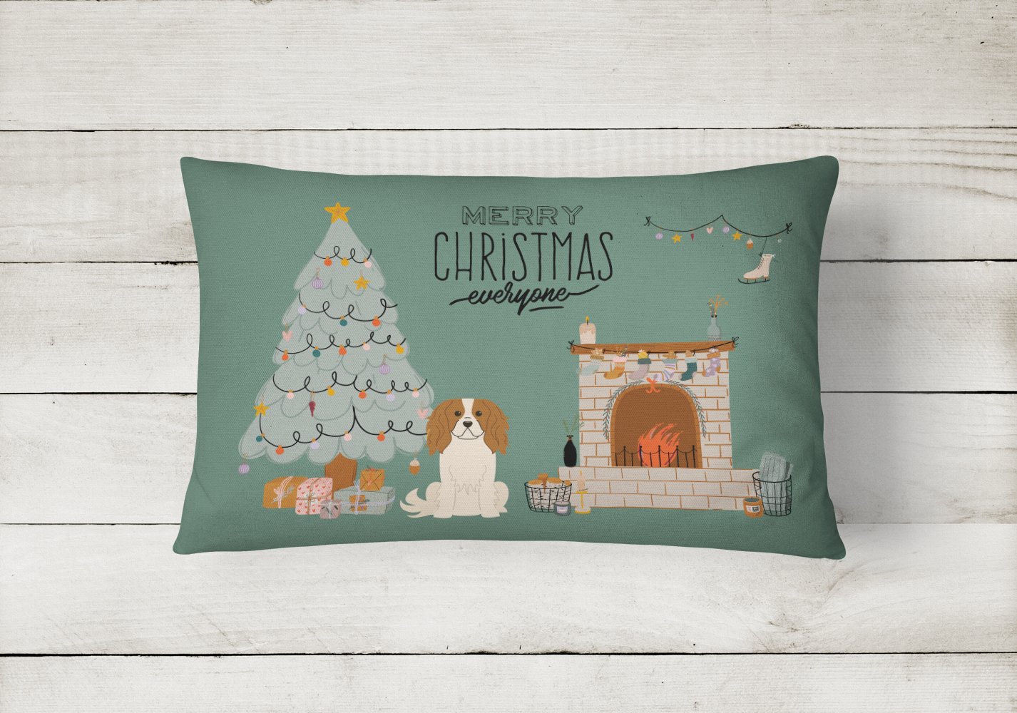 Cavalier Spaniel Christmas Everyone Canvas Fabric Decorative Pillow CK7621PW1216 by Caroline's Treasures