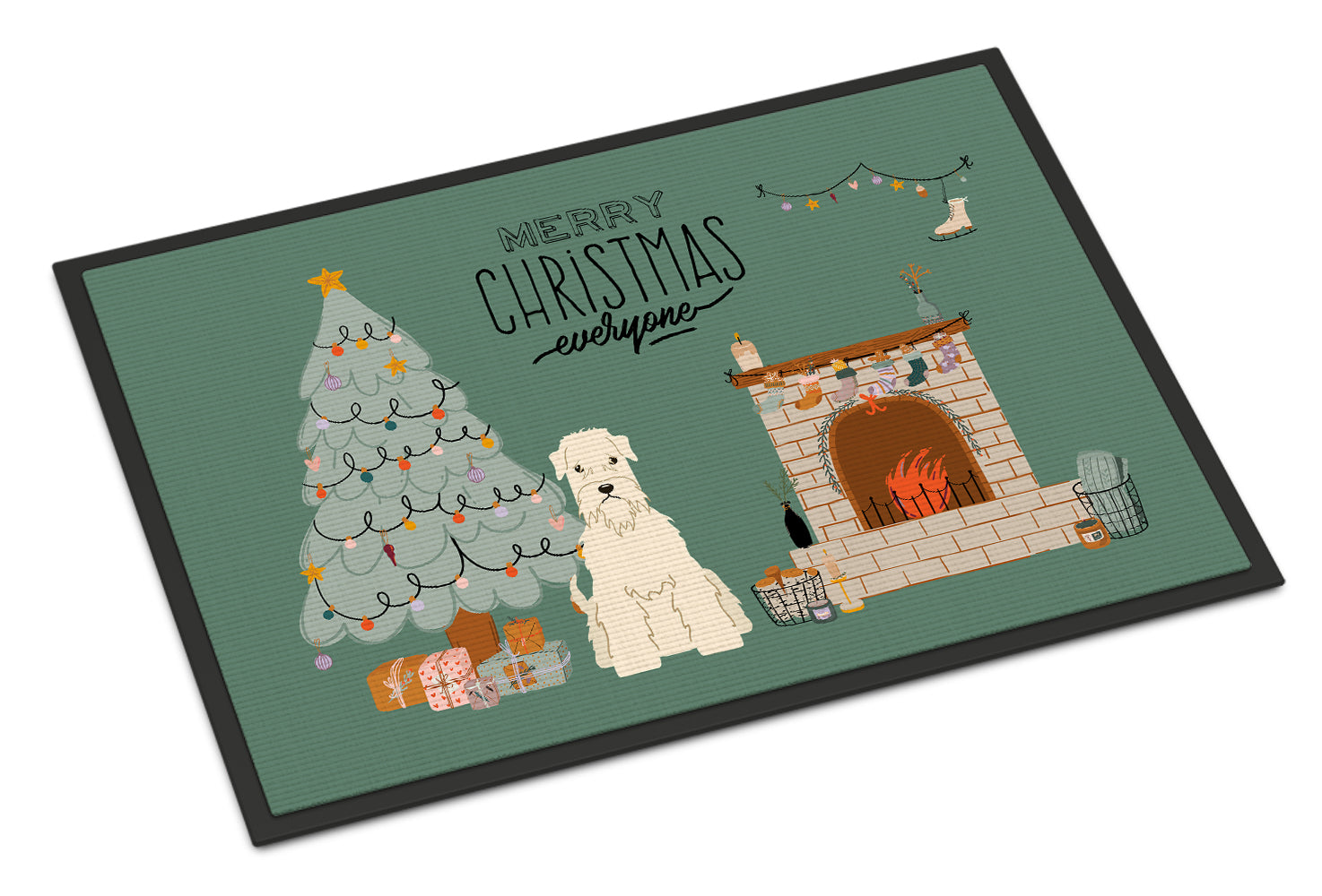 Soft Coated Wheaten Terrier Christmas Everyone Indoor or Outdoor Mat 18x27 CK7624MAT - the-store.com