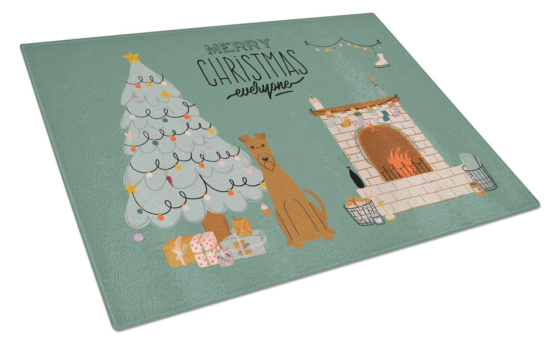 Irish Terrier Christmas Everyone Glass Cutting Board Large CK7625LCB by Caroline's Treasures