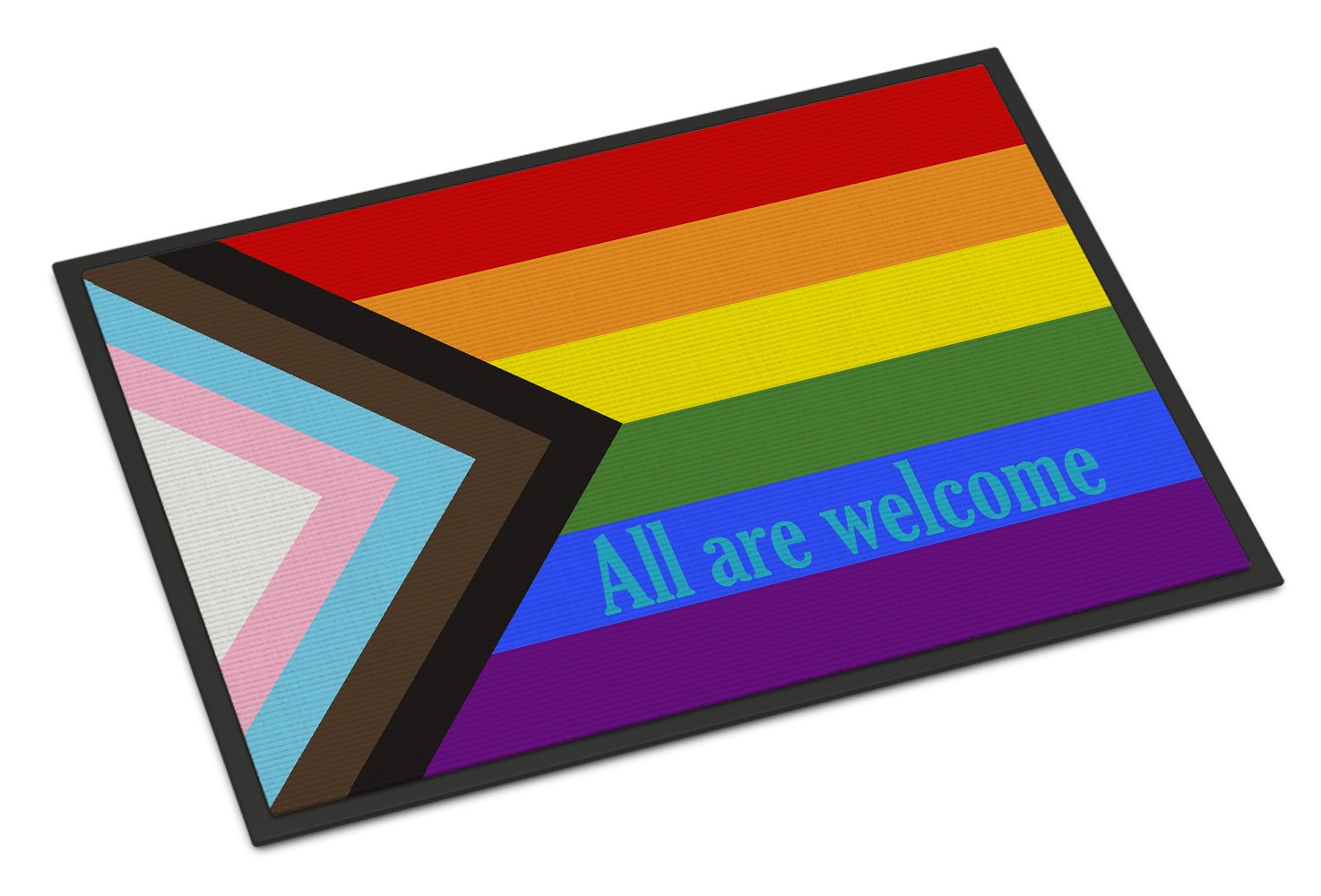 Buy this Gay Pride Progress Pride All are Welcome Indoor or Outdoor Mat 24x36