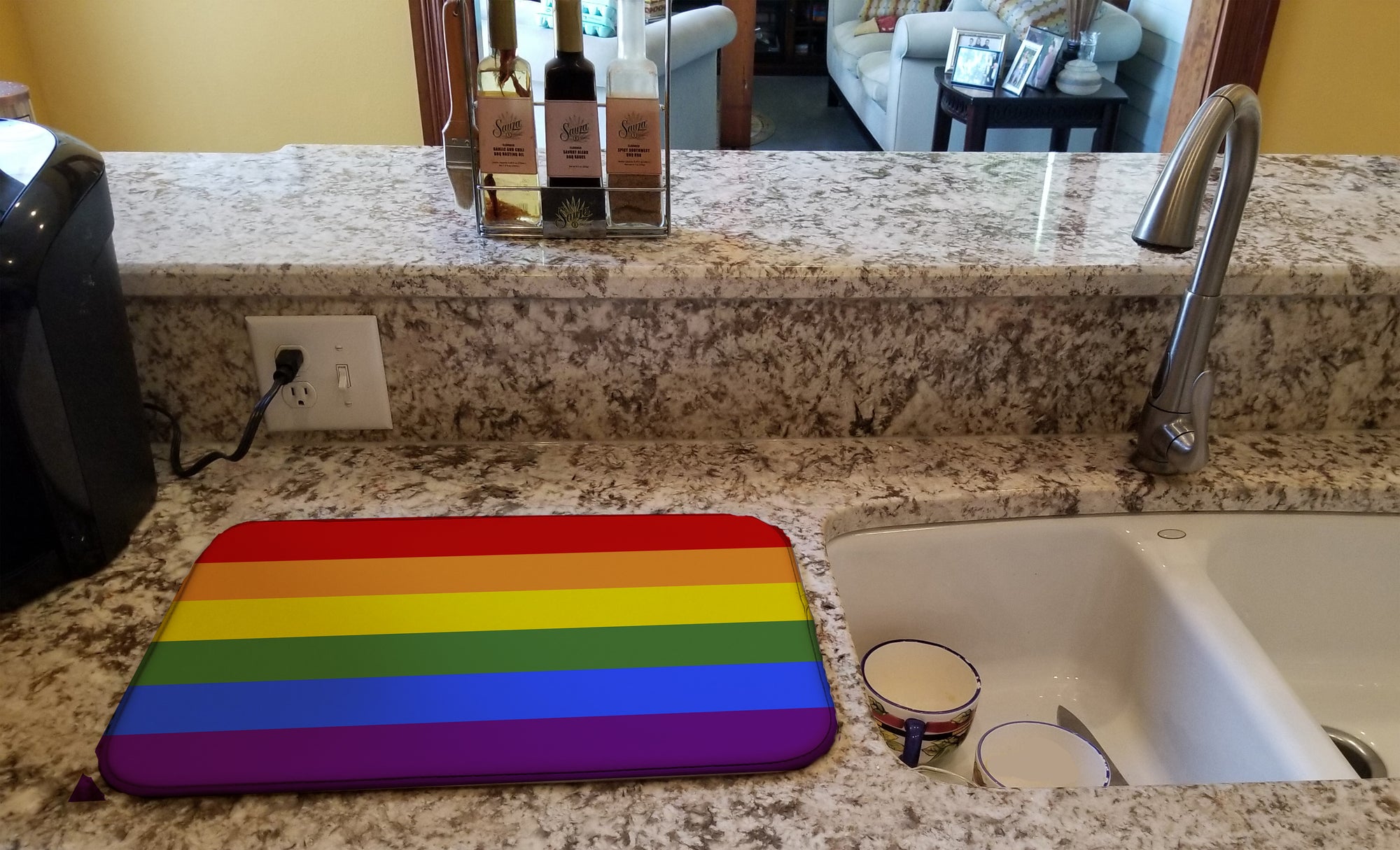 Gay Pride Dish Drying Mat  the-store.com.