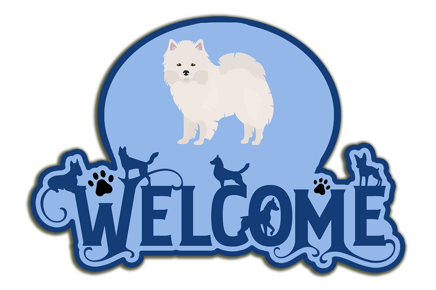 Buy this American Eskimo Welcome Door Hanger Decoration