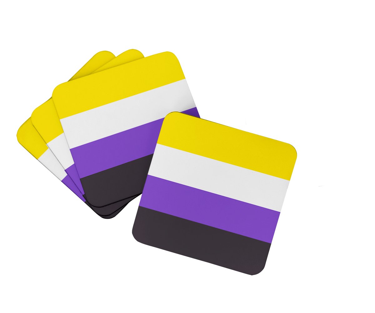 Buy this Nonbinary Pride Foam Coaster Set of 4