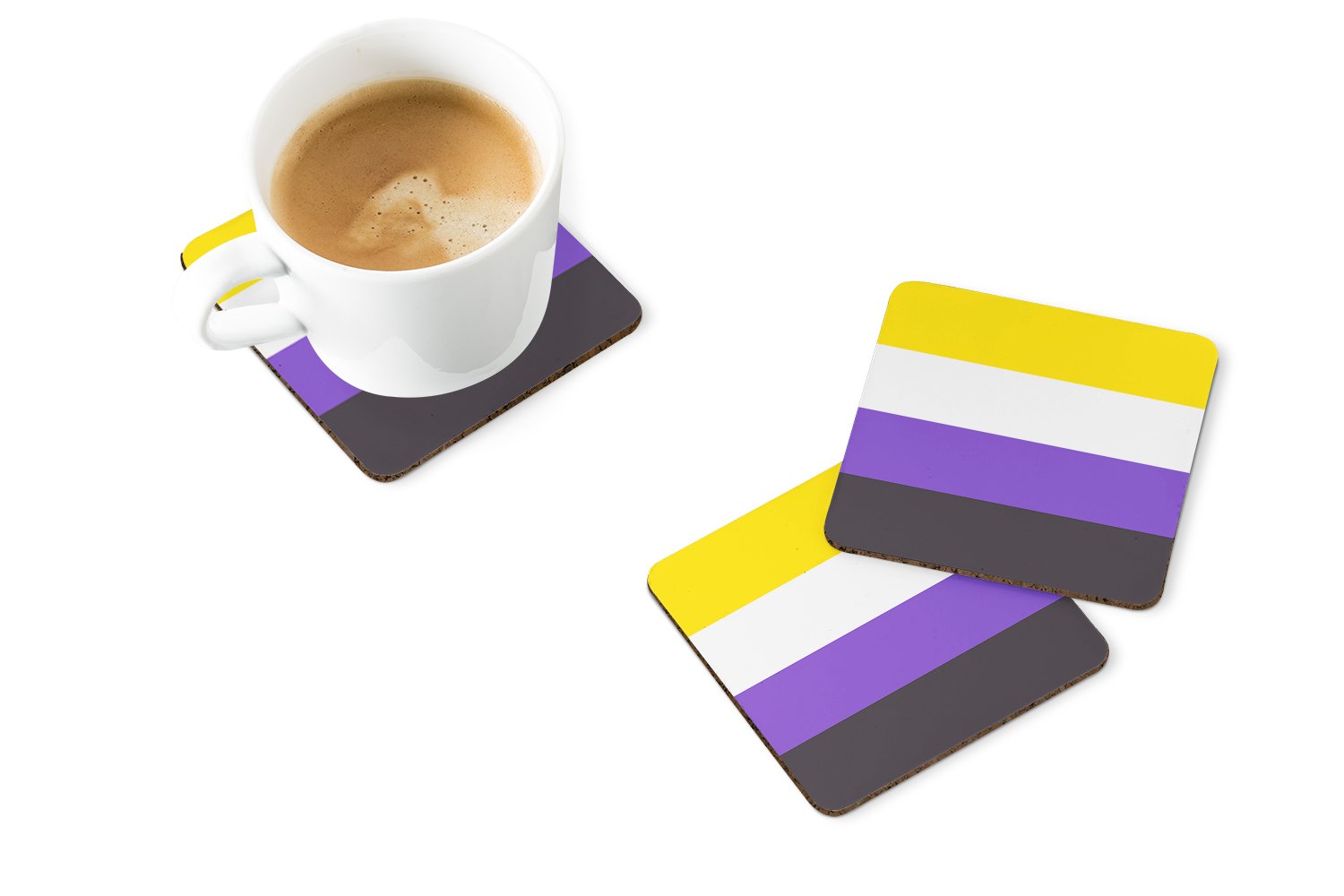 Nonbinary Pride Foam Coaster Set of 4 - the-store.com