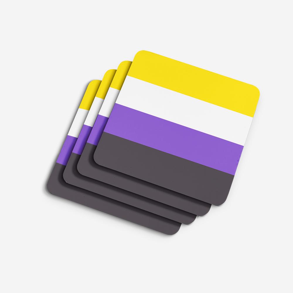 Nonbinary Pride Foam Coaster Set of 4 - the-store.com