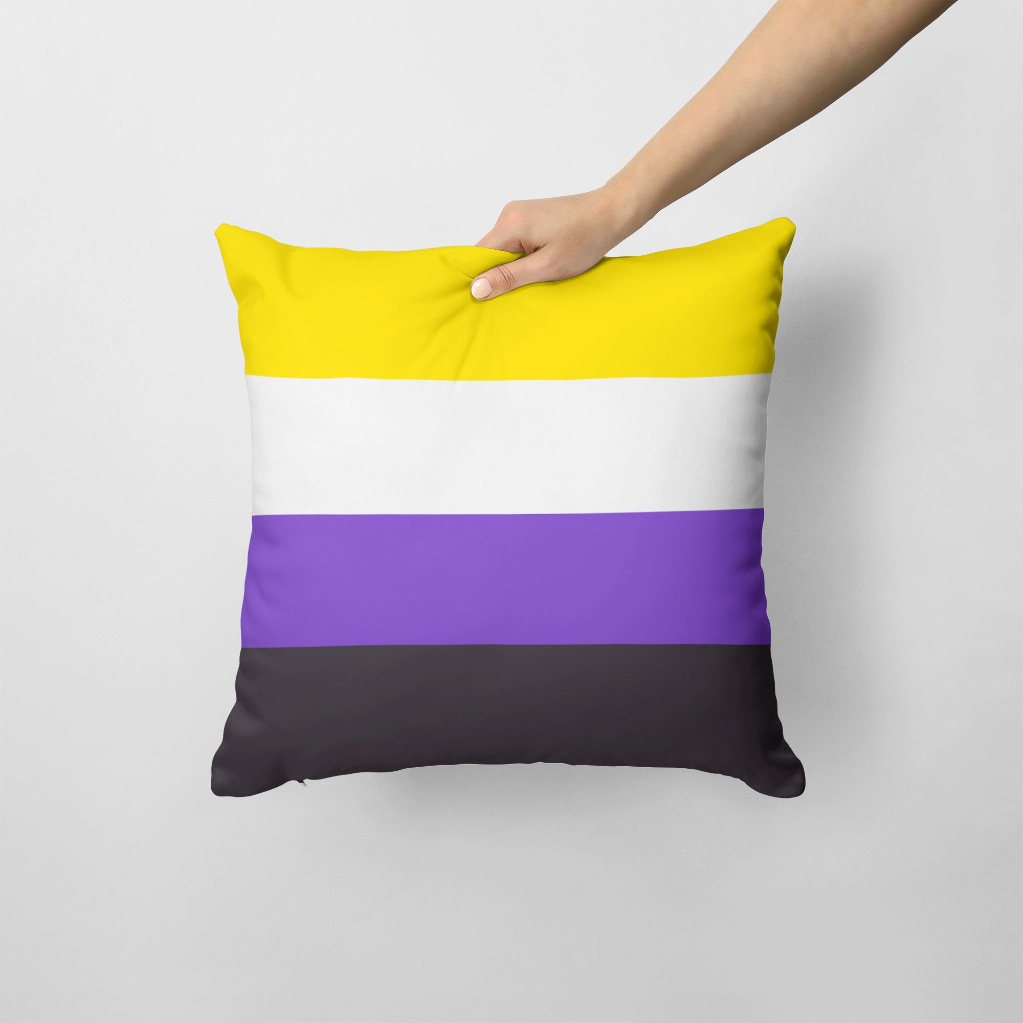 Nonbinary Pride Fabric Decorative Pillow - the-store.com