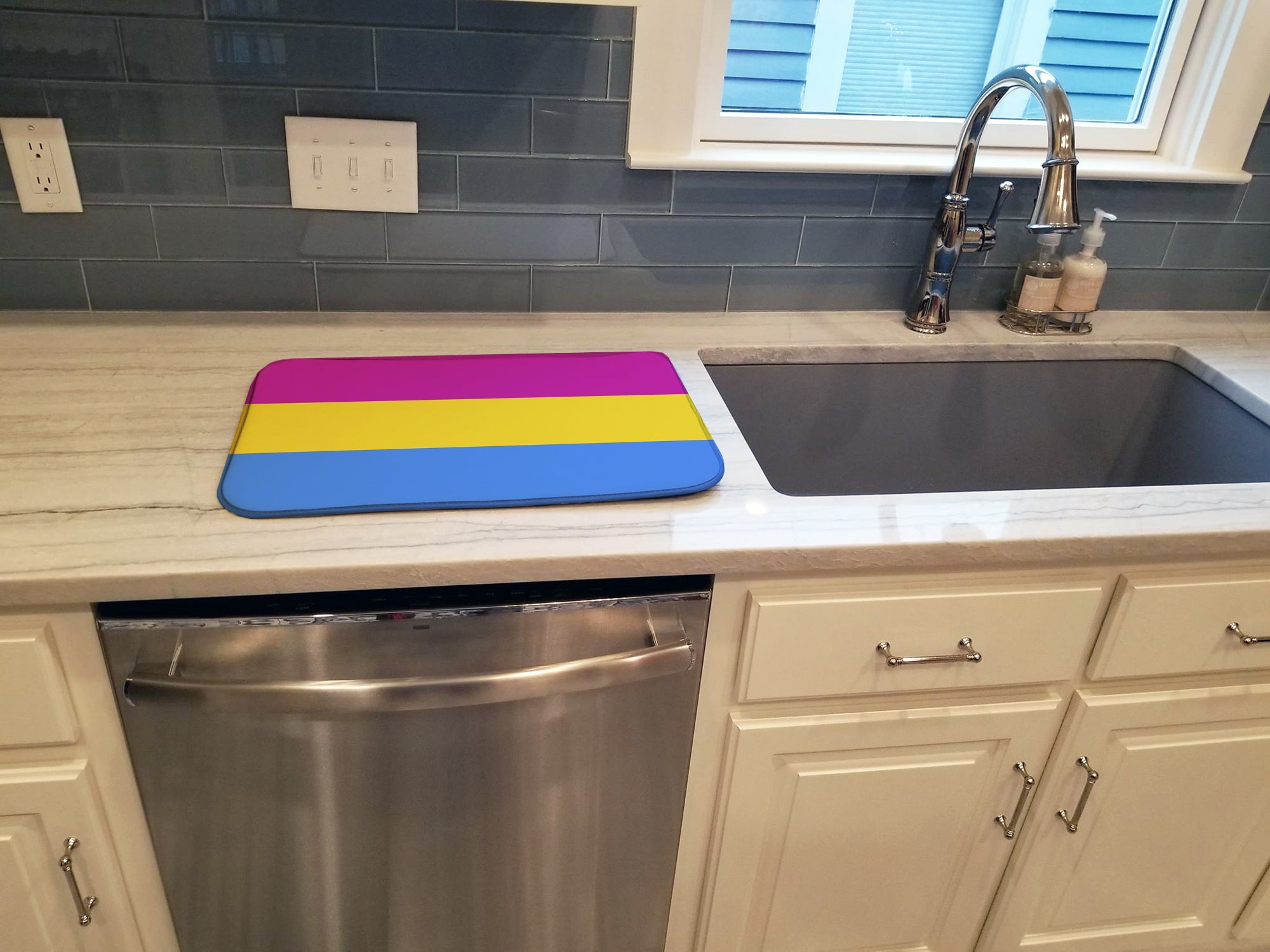 Pansexual Pride Dish Drying Mat  the-store.com.