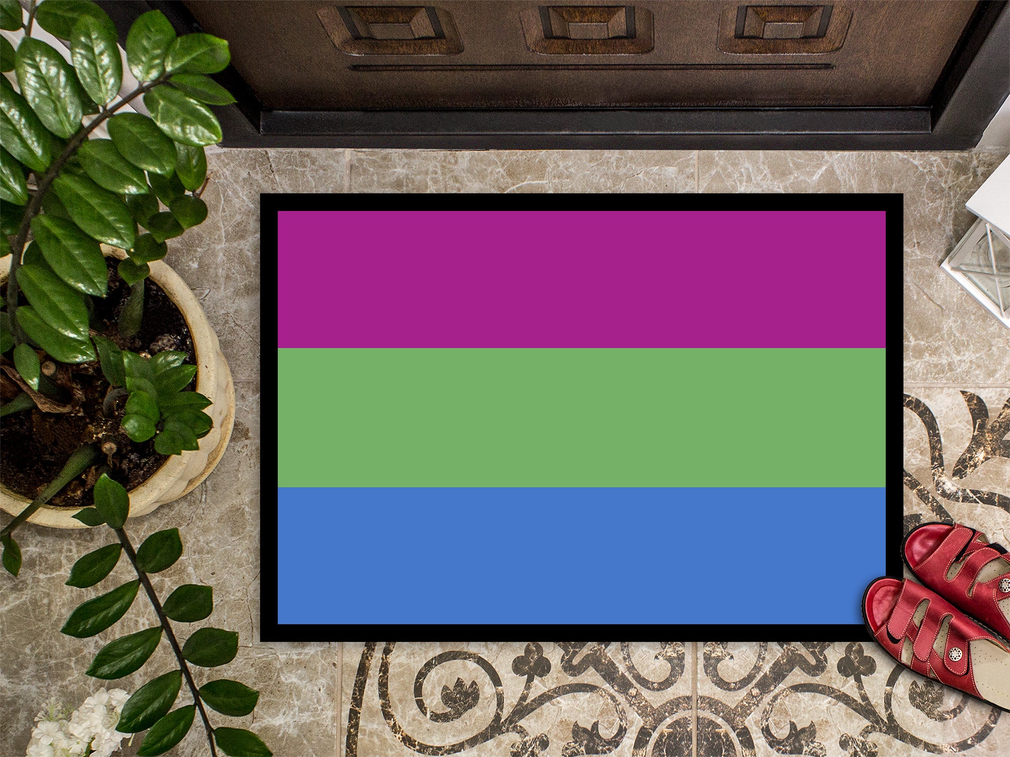 Polisexual Pride Indoor or Outdoor Mat 18x27 - the-store.com