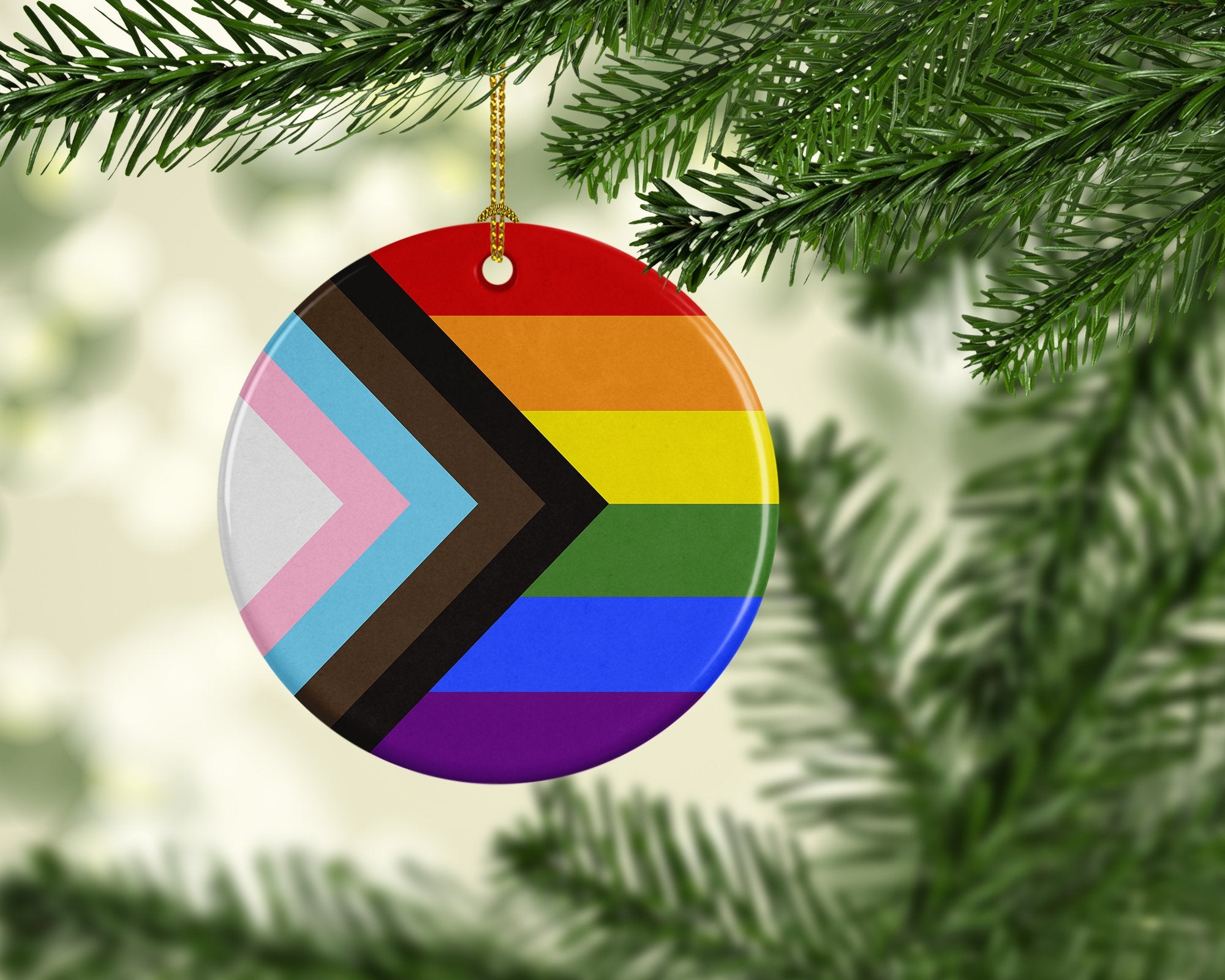 Buy this Gay Pride Progress Pride Ceramic Ornament