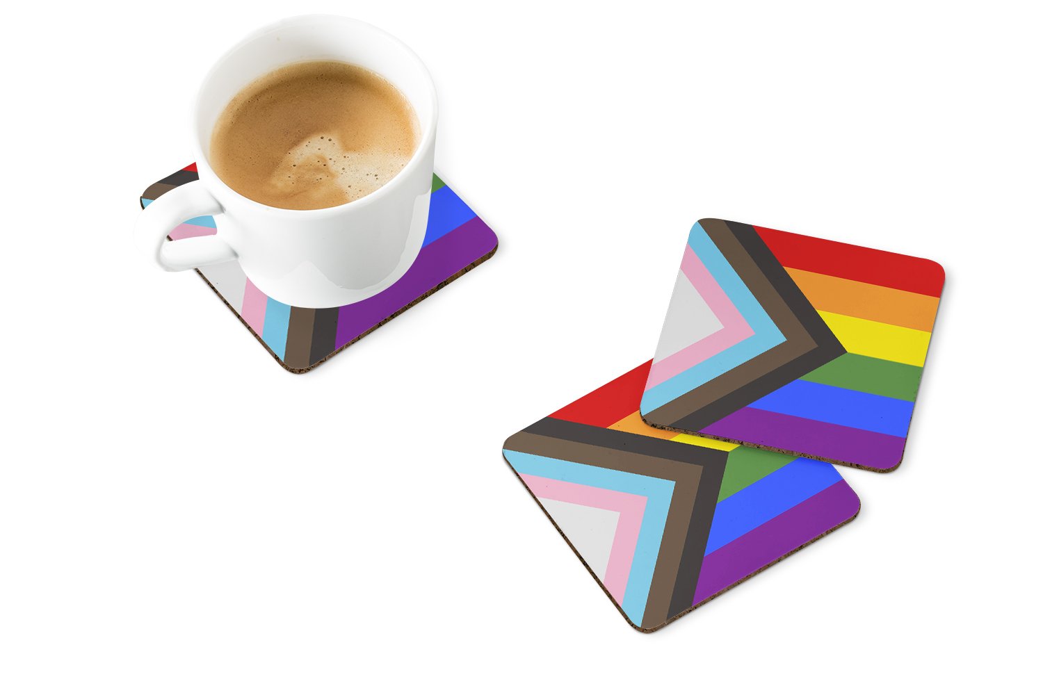 Gay Pride Progress Pride Foam Coaster Set of 4 - the-store.com