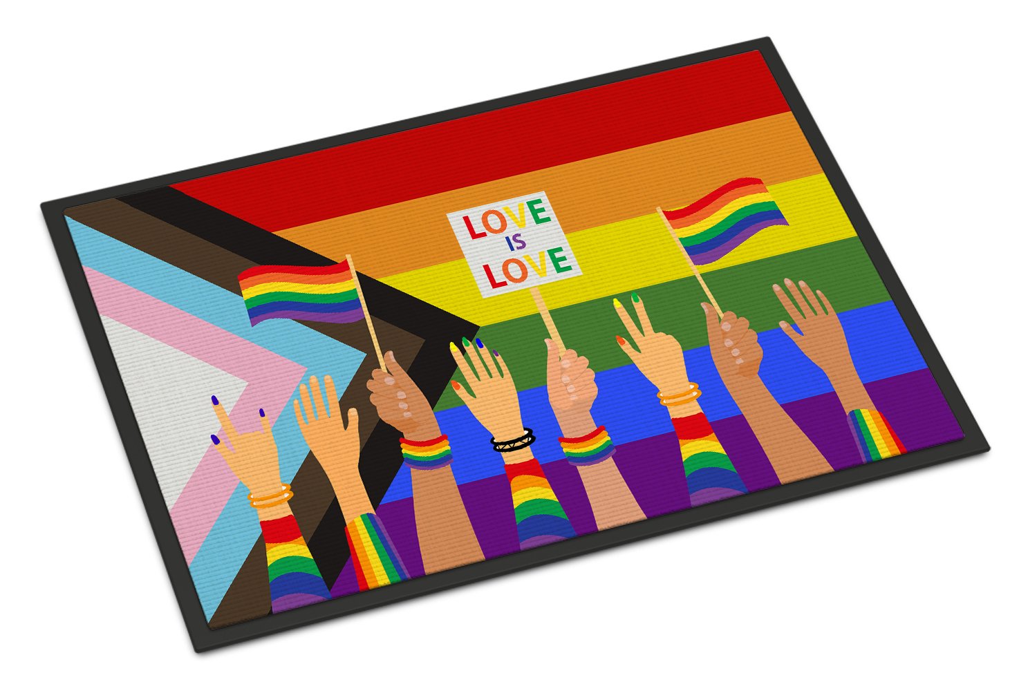 Buy this Gay Pride Parade Progress Pride Indoor or Outdoor Mat 24x36