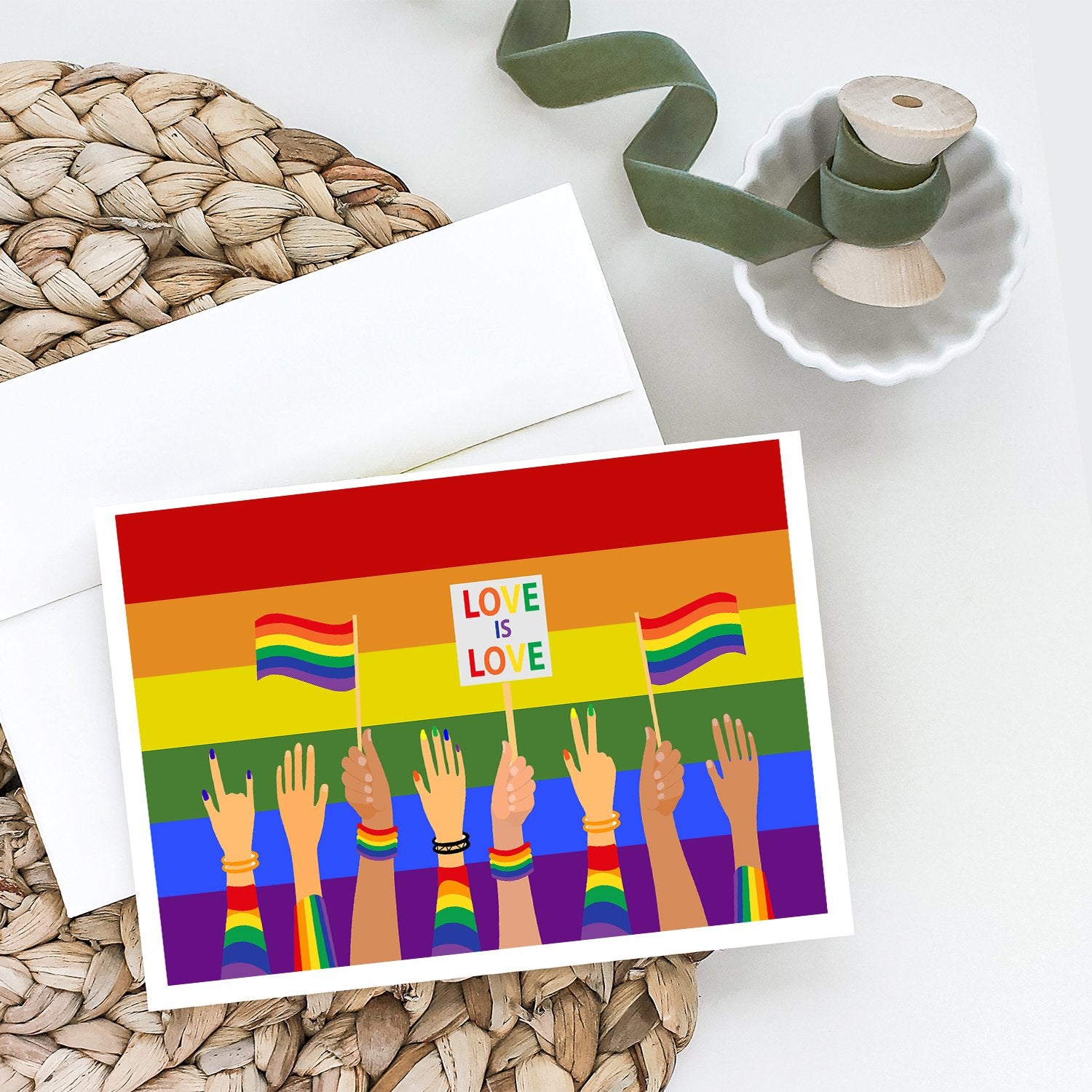 Buy this Gay Pride Parade Greeting Cards and Envelopes Pack of 8