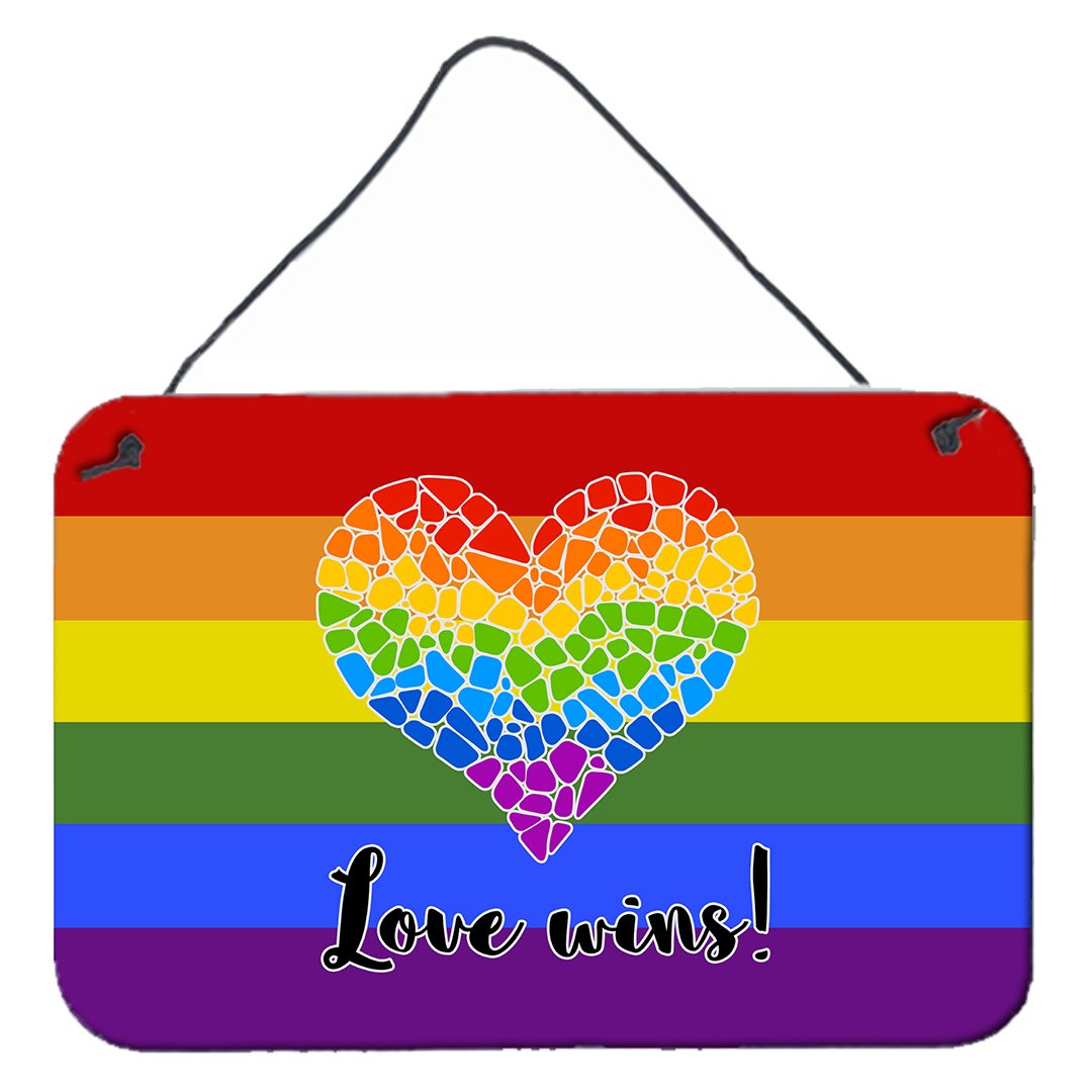 Buy this Gay Pride Love Wins Mosaic Heart Wall or Door Hanging Prints