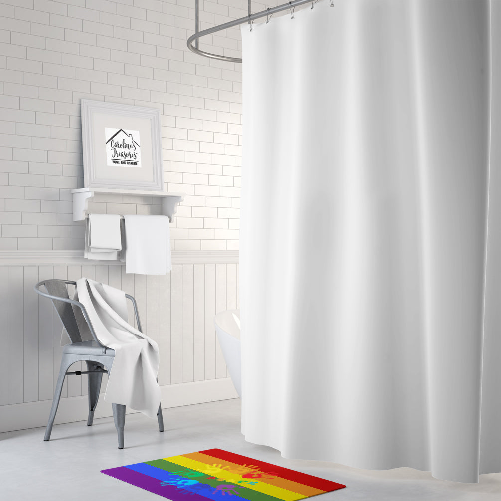 Gay Pride Peace Hands Machine Washable Memory Foam Mat - the-store.com