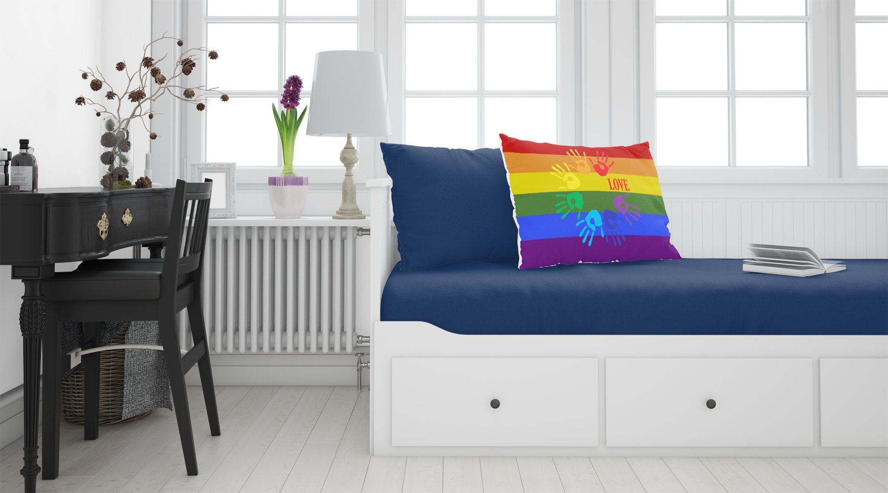 Gay Pride Love Hands Fabric Standard Pillowcase - the-store.com