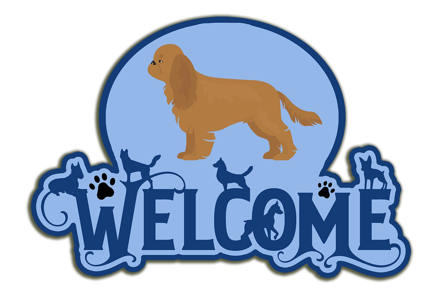 Buy this Ruby Cavalier Spaniel Welcome Door Hanger Decoration