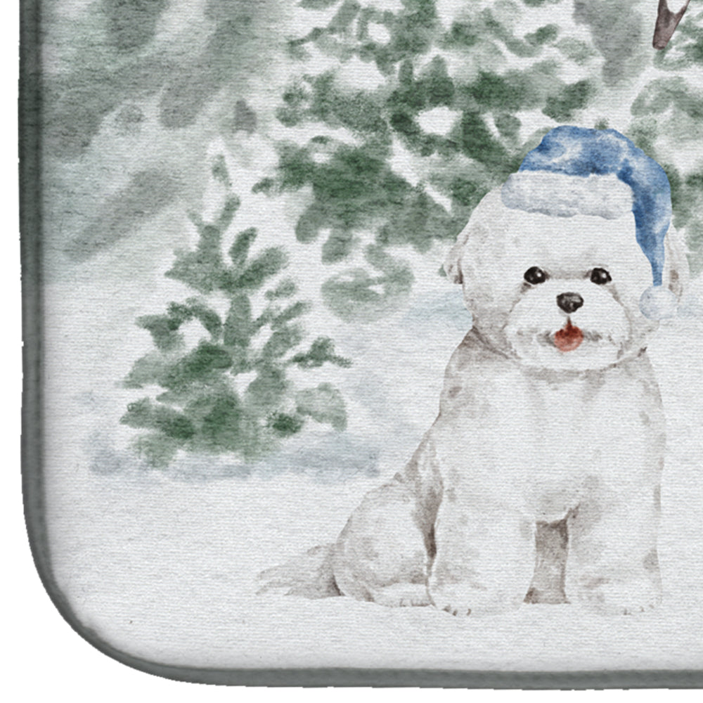 Bichon Frise with Christmas Presents Dish Drying Mat  the-store.com.
