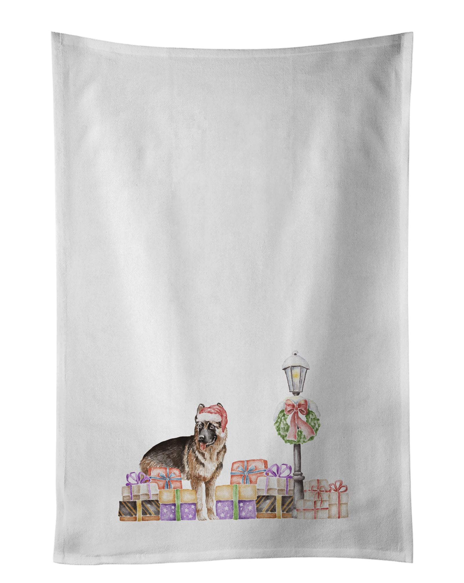 Buy this German Shepherd Standing with Christmas Wonderland White Kitchen Towel Set of 2