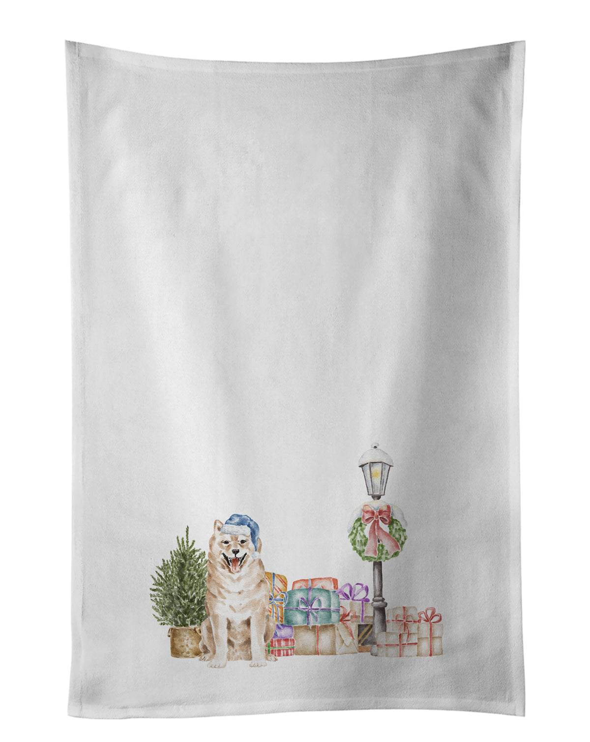 Buy this Shiba Inu Cream Standing White Kitchen Towel Set of 2