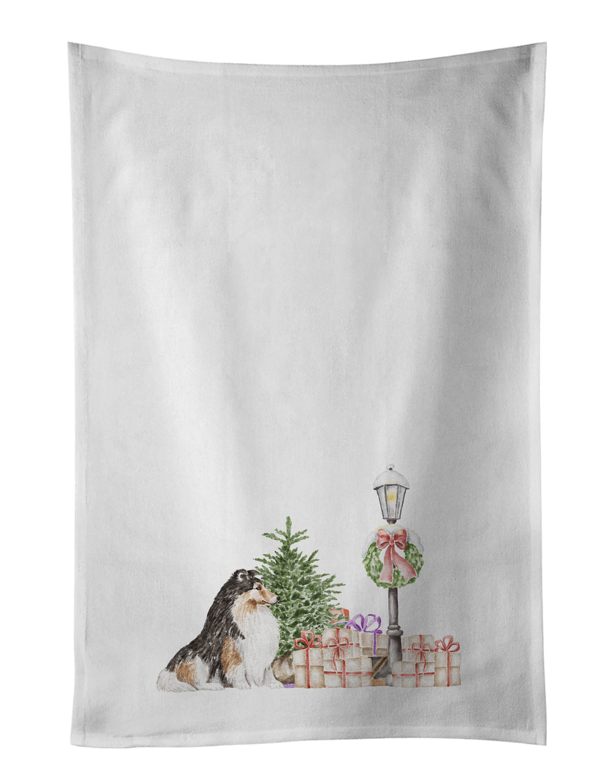 Buy this Sheltie/Shetland Sheepdog Tricolor White Kitchen Towel Set of 2