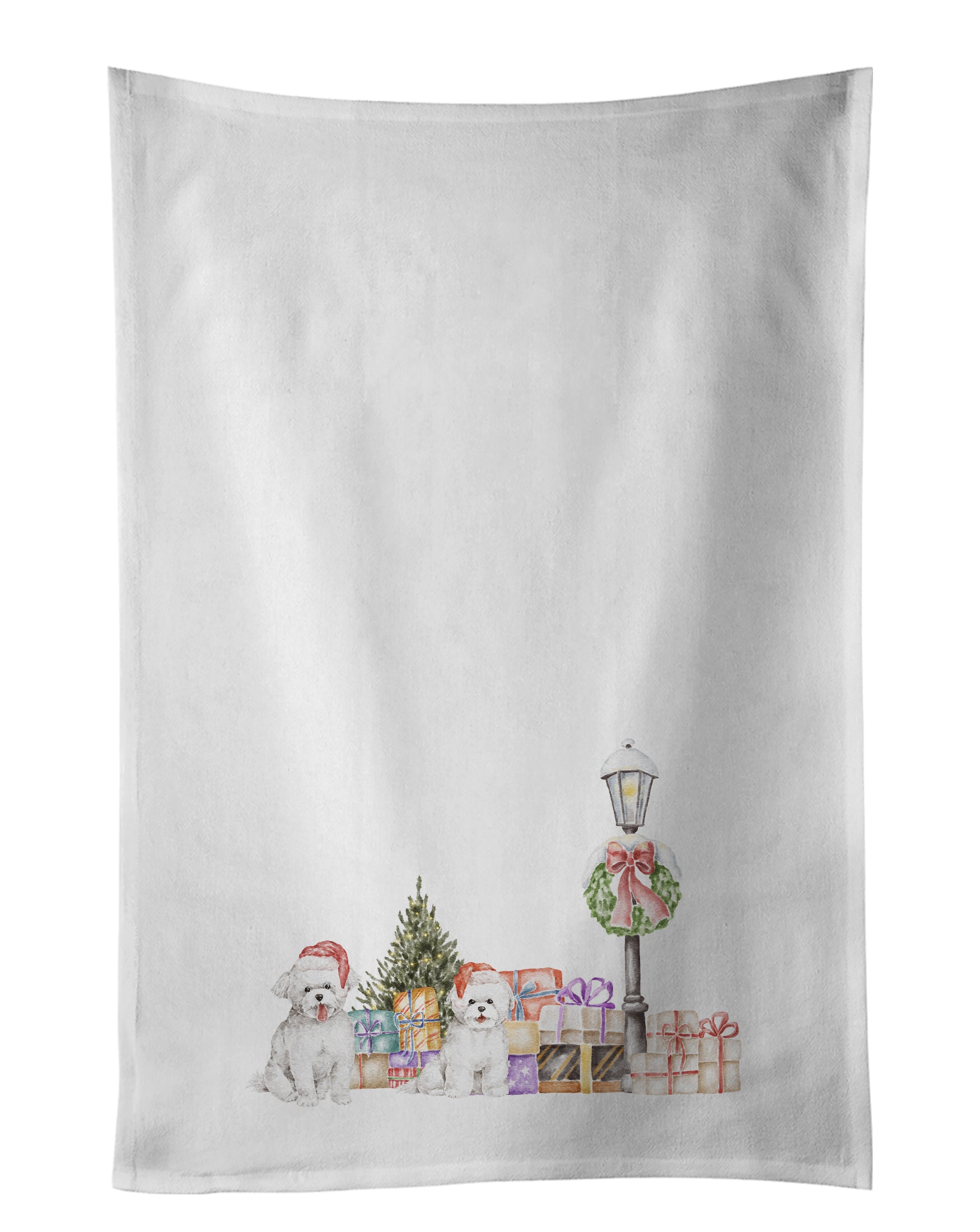 Buy this Bichon Frise Duo Sitting Pretty White Kitchen Towel Set of 2