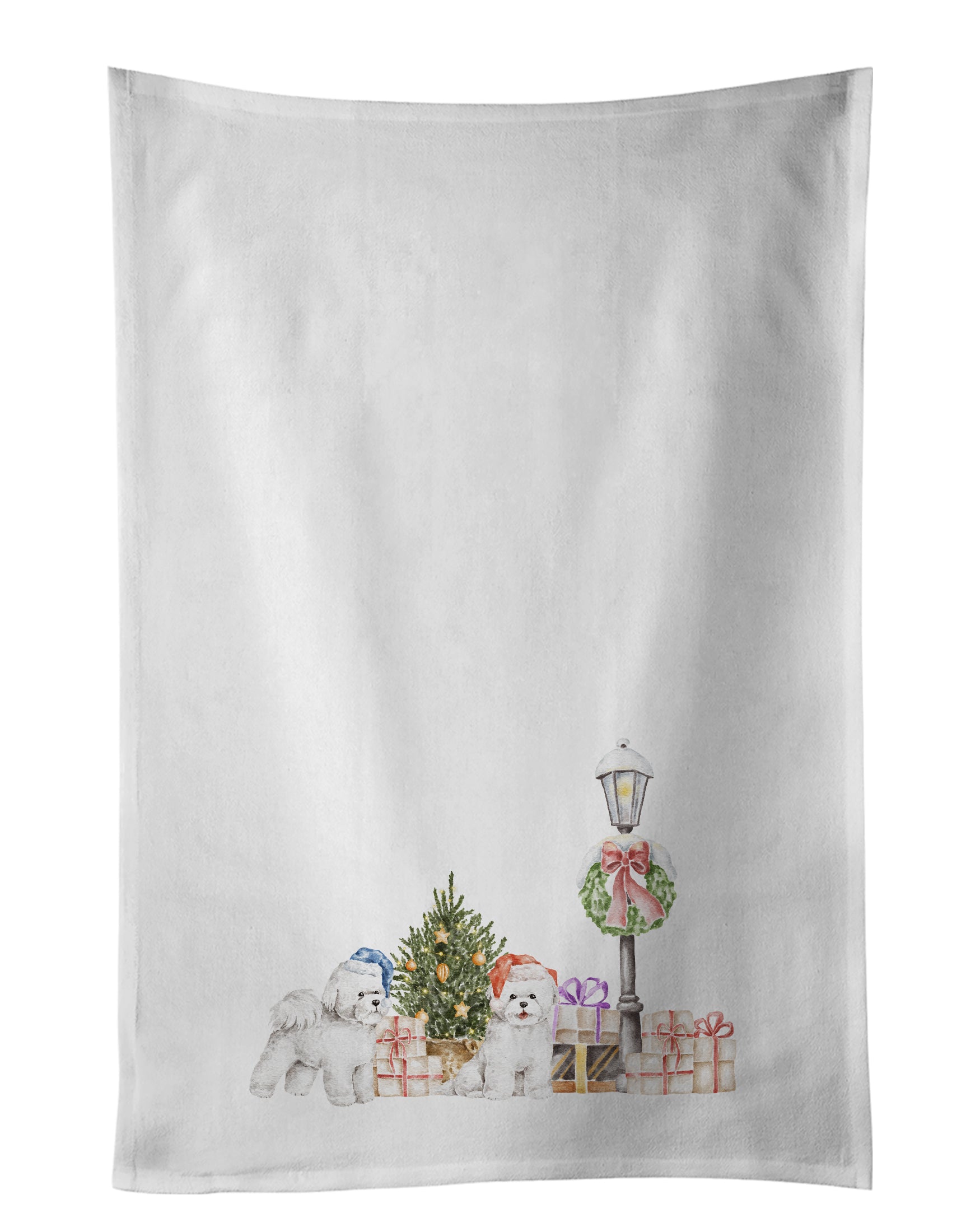 Buy this Bichon Frise Excited Pair White Kitchen Towel Set of 2