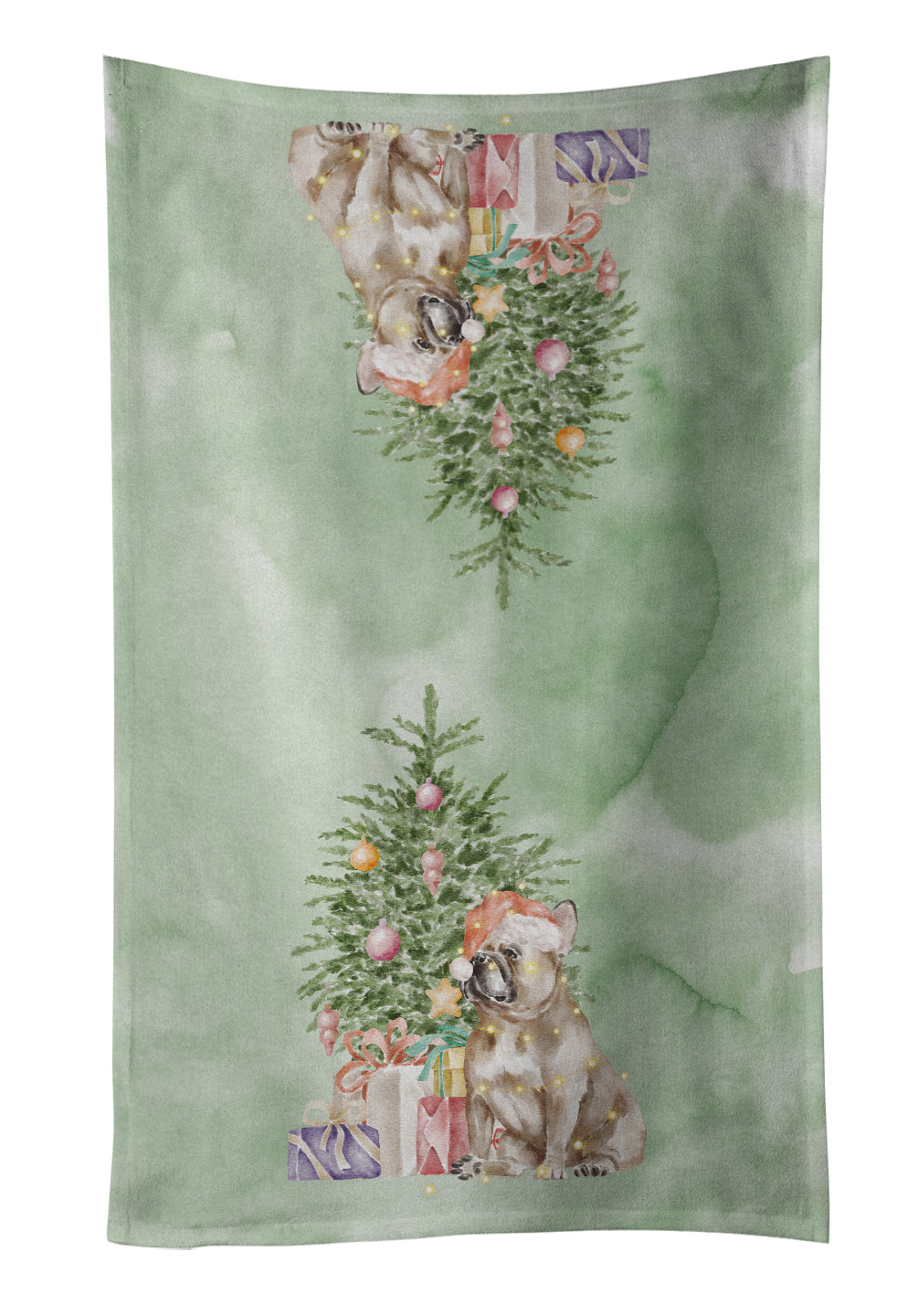 Buy this Christmas French Bulldog Fawn Kitchen Towel