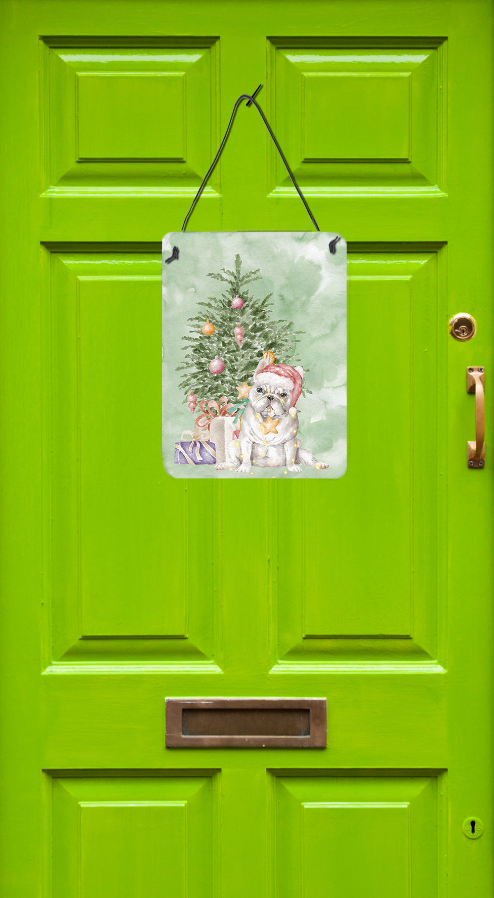 Buy this Christmas French Bulldog White Wall or Door Hanging Prints