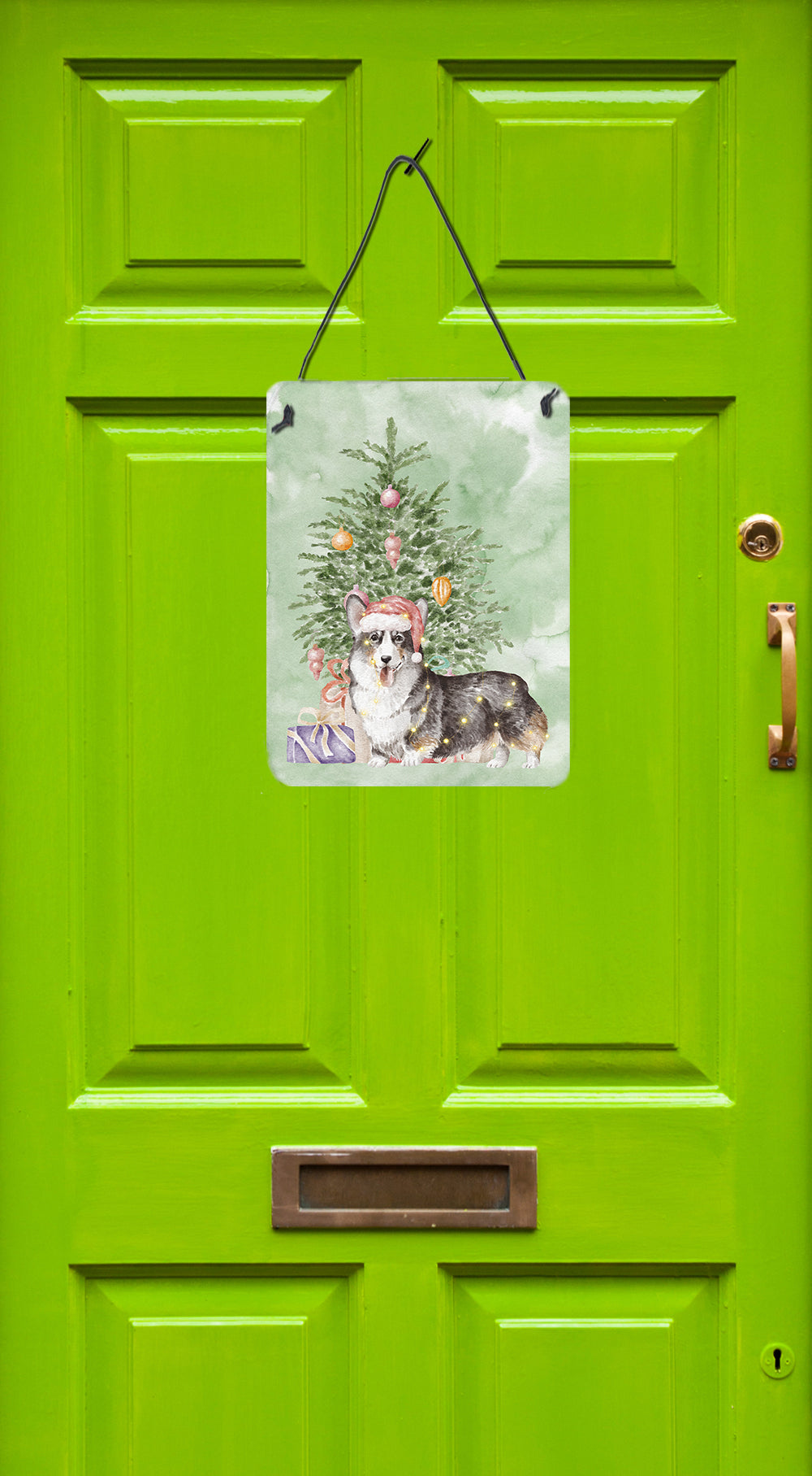 Buy this Christmas Pembroke Corgi Tricolor Wall or Door Hanging Prints