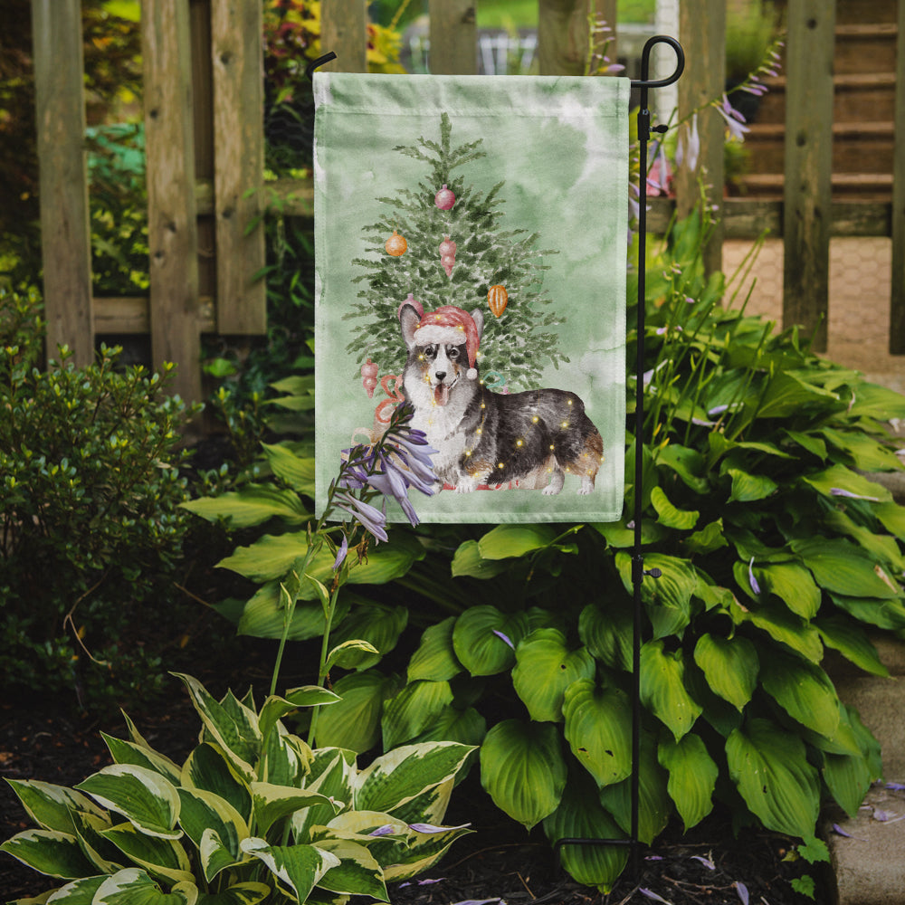 Christmas Pembroke Corgi Tricolor Flag Garden Size  the-store.com.