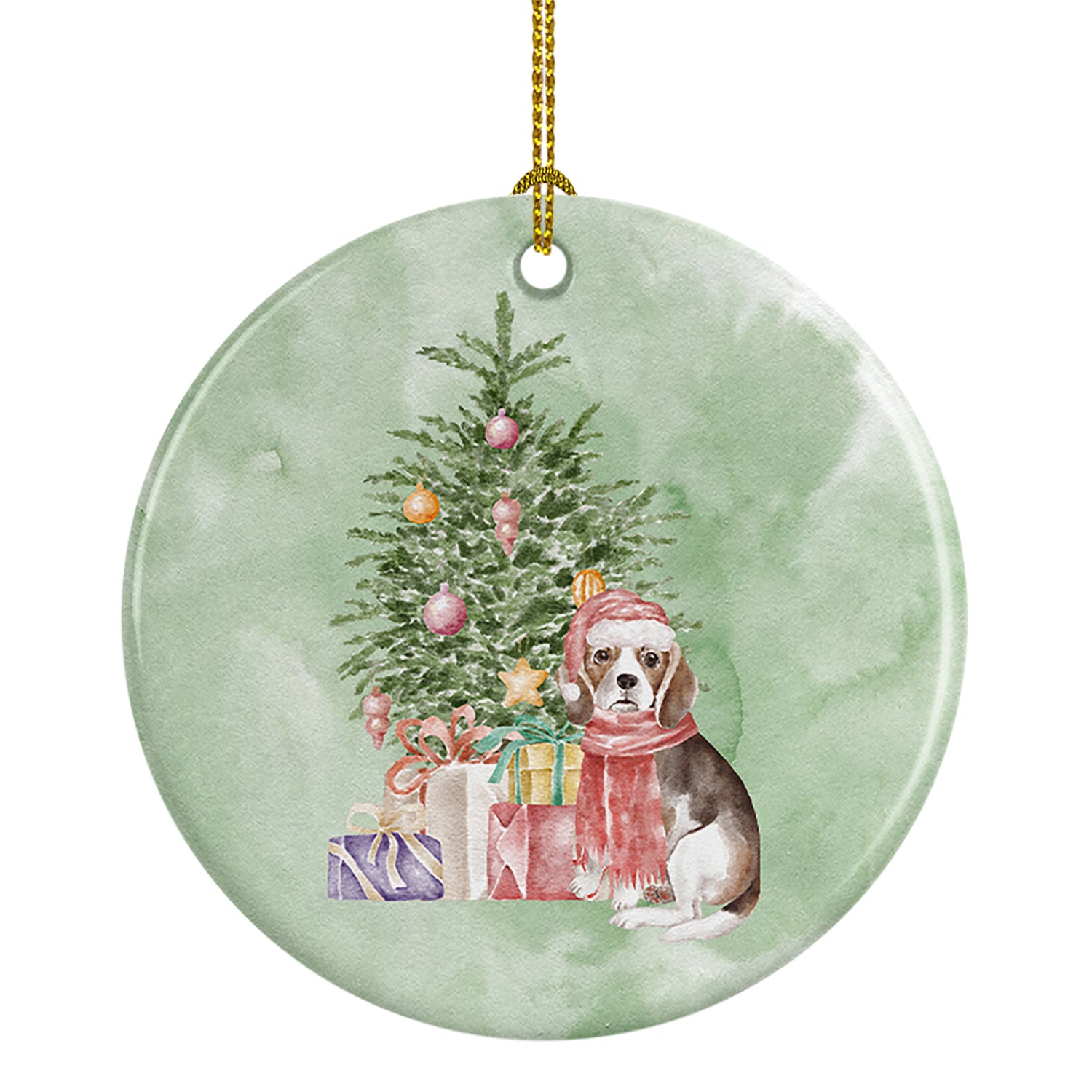 Buy this Christmas Beagle Puppy Ceramic Ornament