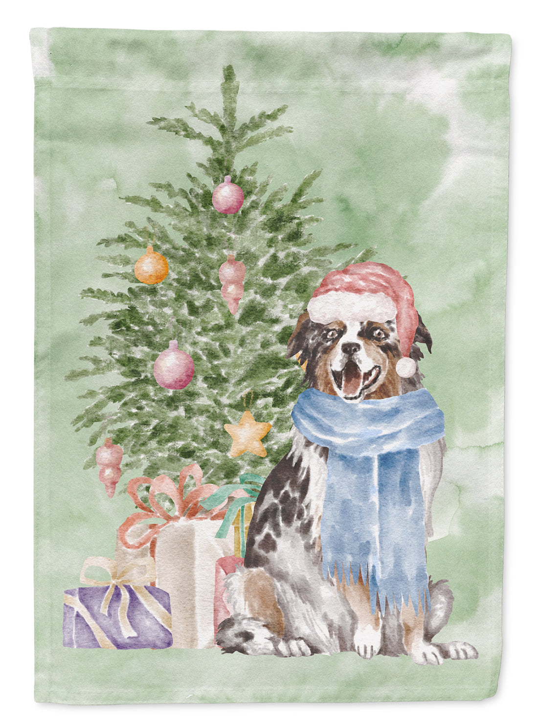 Christmas Australian Shepherd Flag Garden Size  the-store.com.