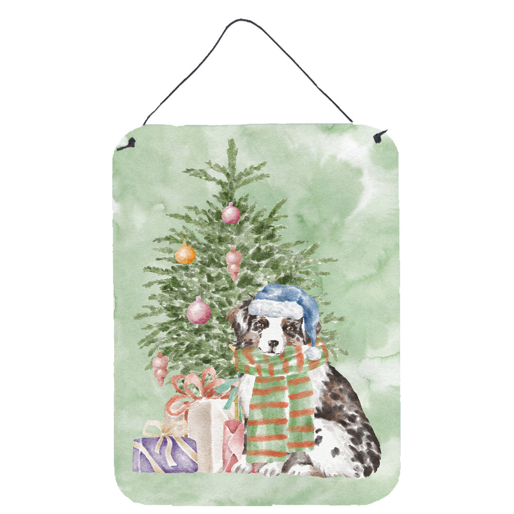 Buy this Christmas Australian Shepherd Puppy Wall or Door Hanging Prints