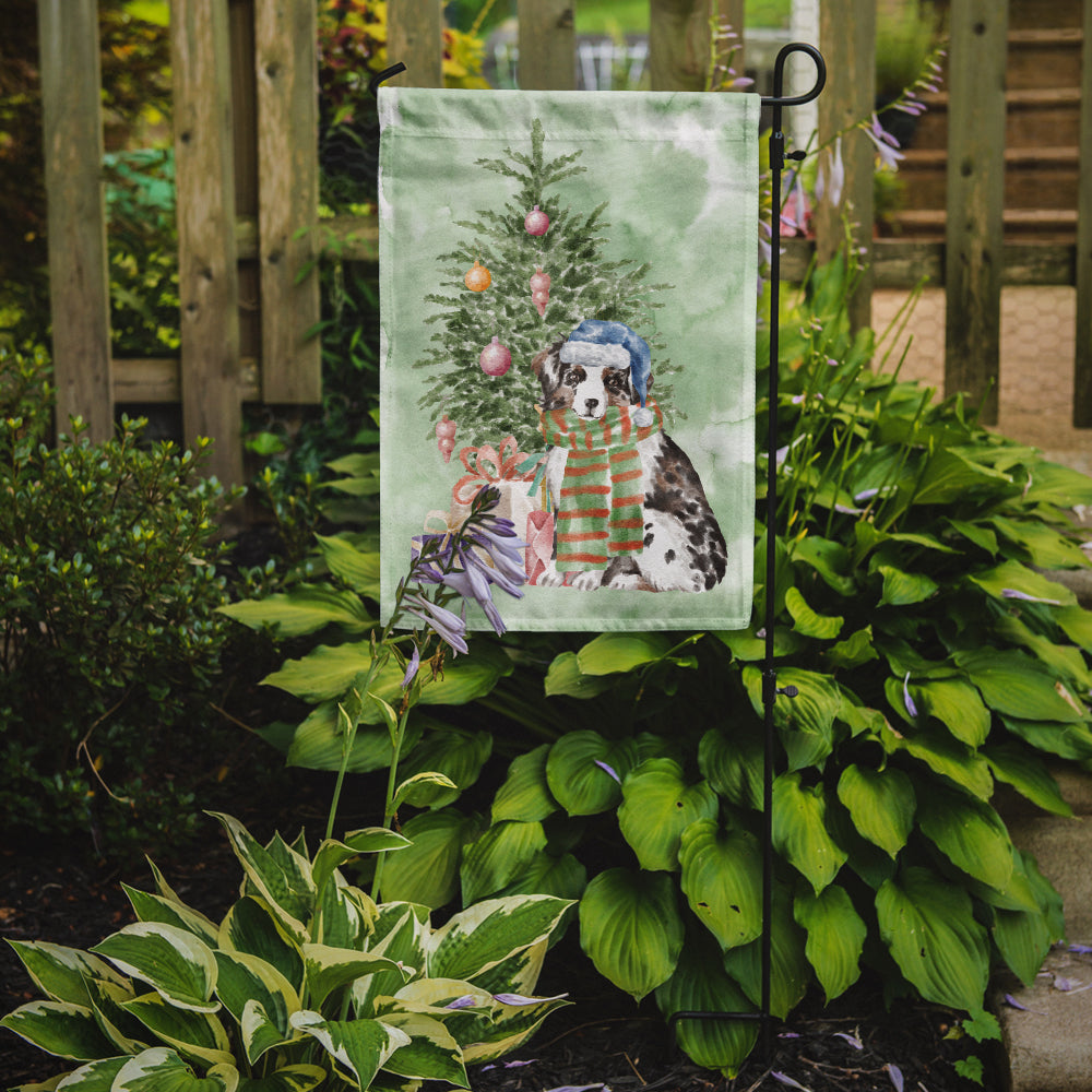 Christmas Australian Shepherd Puppy Flag Garden Size  the-store.com.