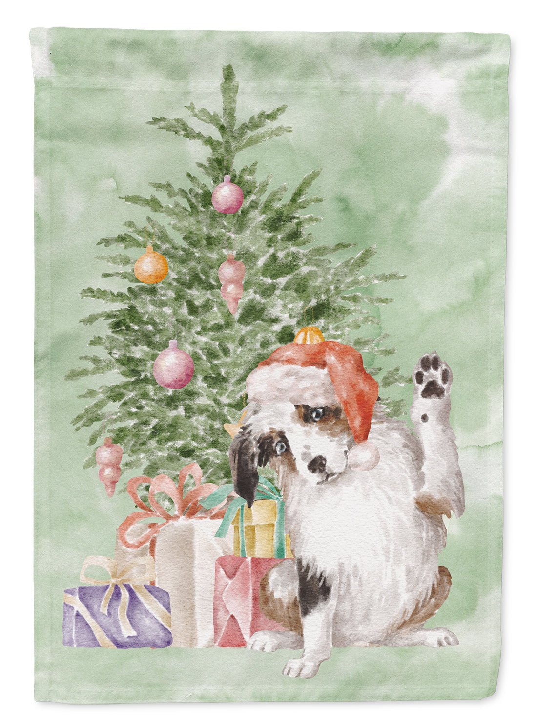 Christmas Australian Shepherd Hi Five Flag Garden Size  the-store.com.