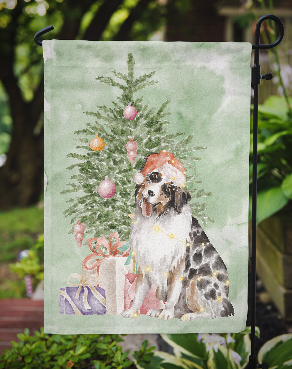 Christmas Australian Shepherd #2 Flag Garden Size  the-store.com.