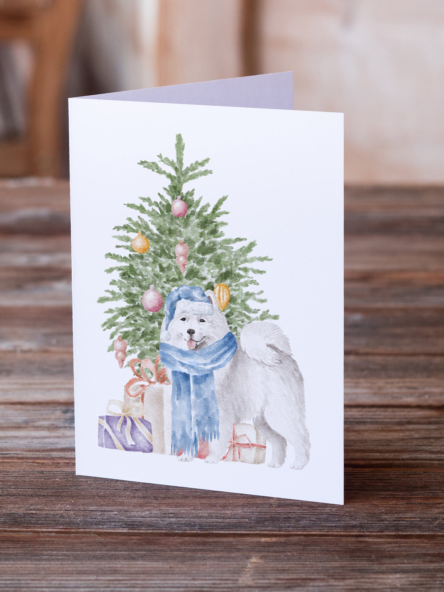 Buy this Christmas Samoyed #2 Greeting Cards and Envelopes Pack of 8