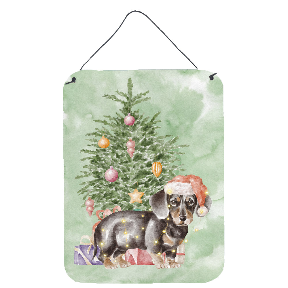 Buy this Christmas Dachshund Black Tan Puppy Wall or Door Hanging Prints