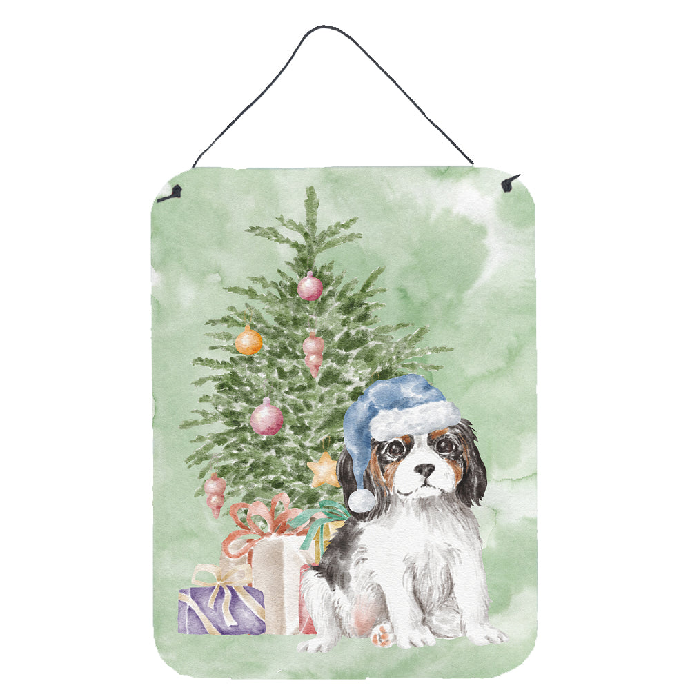 Buy this Christmas Cavalier Spaniel Tricolor Puppy Wall or Door Hanging Prints