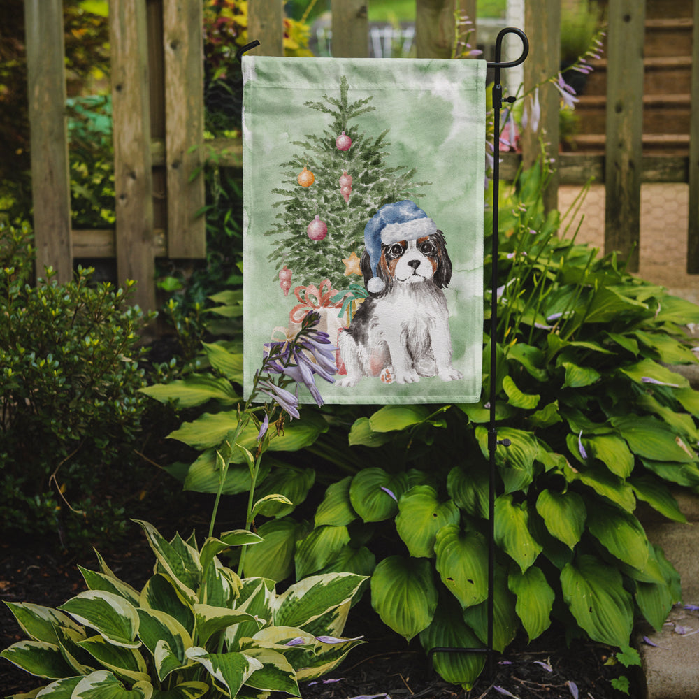 Christmas Cavalier Spaniel Tricolor Puppy Flag Garden Size  the-store.com.