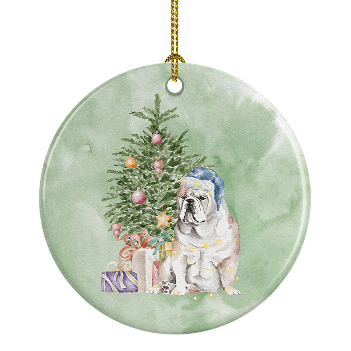 Buy this Christmas English Bulldog Ceramic Ornament