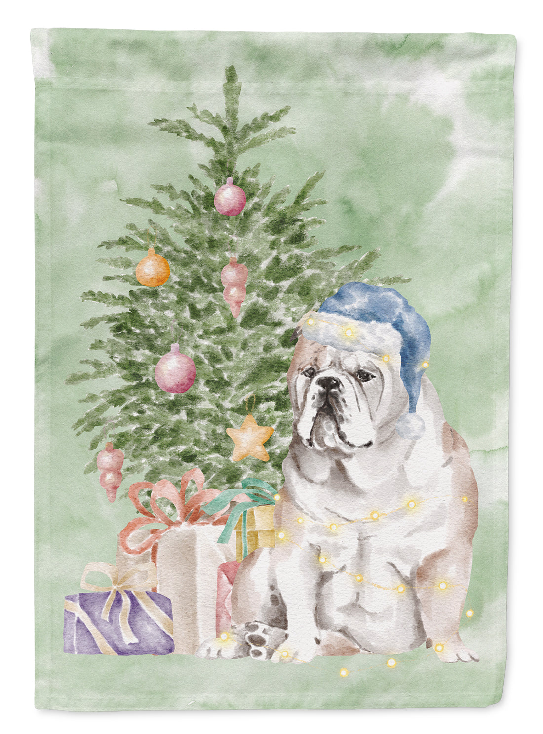 Christmas English Bulldog Flag Garden Size  the-store.com.