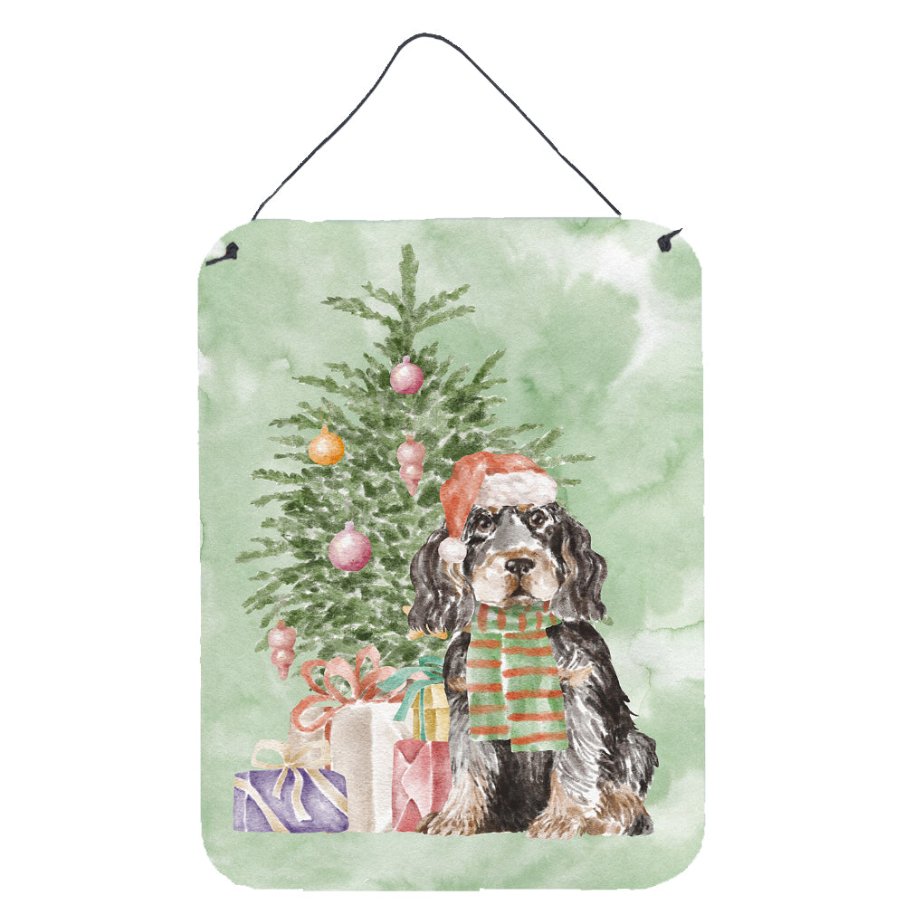 Buy this Christmas English Cocker Spaniel Black Tan Wall or Door Hanging Prints