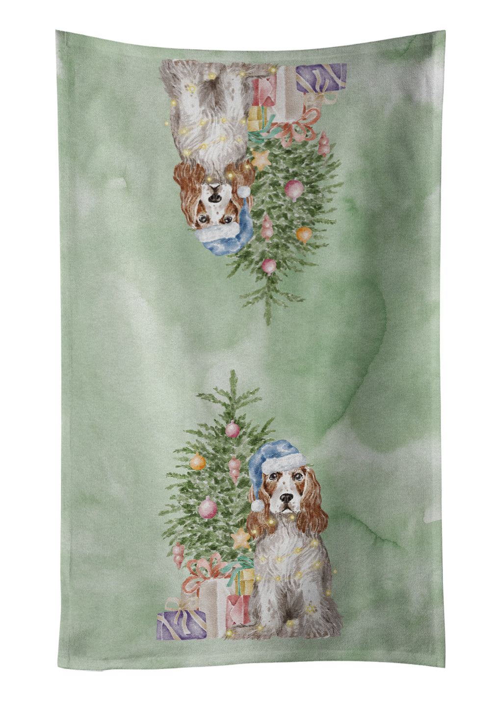 Buy this Christmas English Cocker Spaniel Red White Kitchen Towel