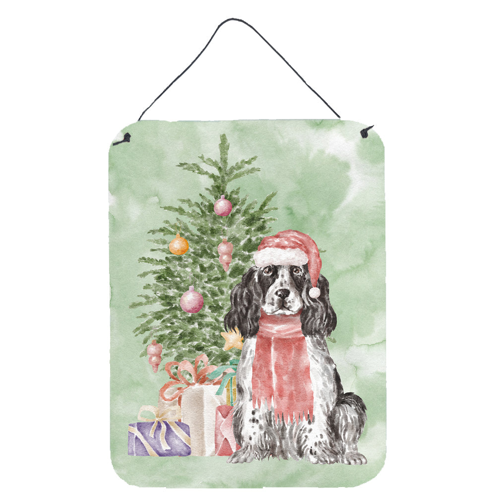 Buy this Christmas English Cocker Spaniel Black Parti Wall or Door Hanging Prints