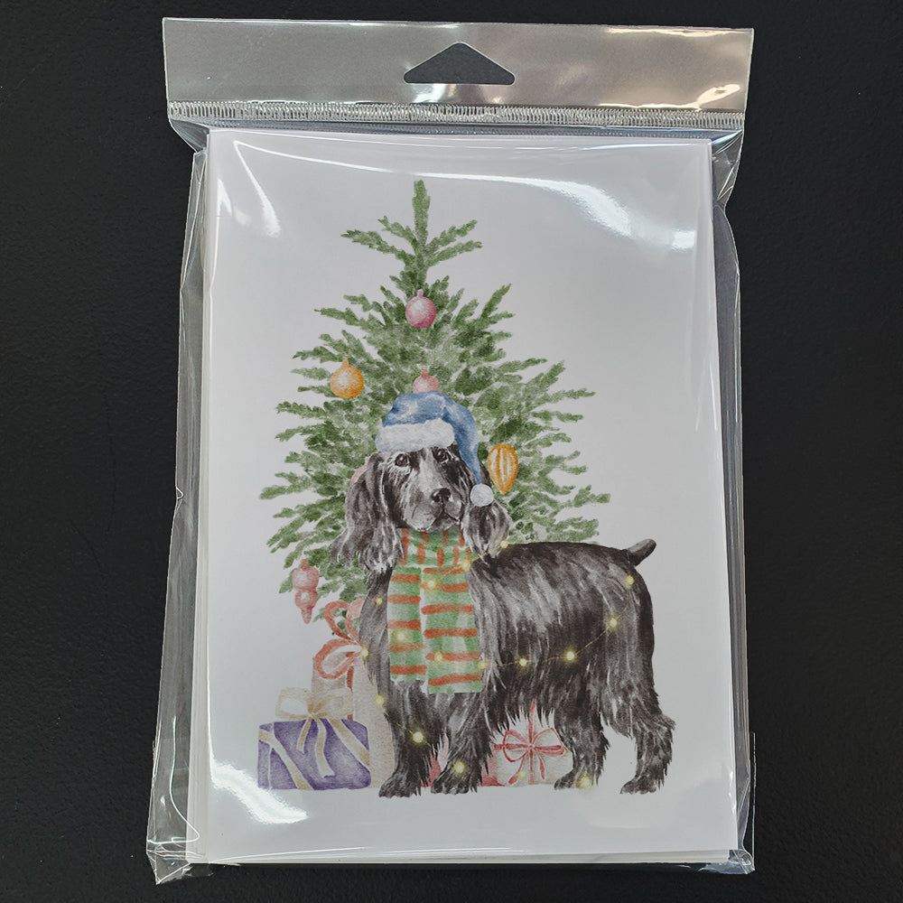 Christmas English Cocker Spaniel Black Greeting Cards and Envelopes Pack of 8 - the-store.com