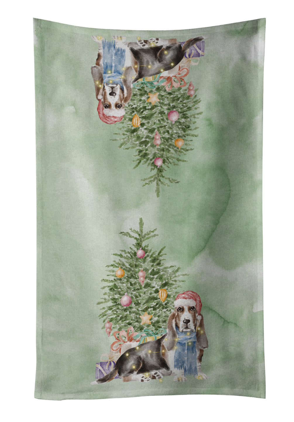 Buy this Christmas Basset Hound  Kitchen Towel