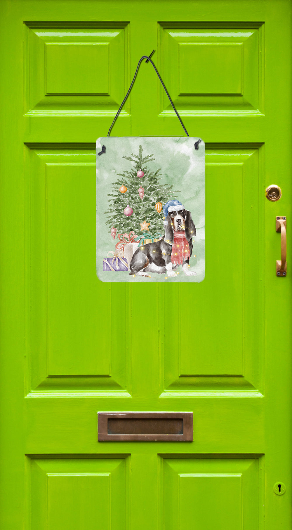 Christmas Basset Hound  #2 Wall or Door Hanging Prints - the-store.com